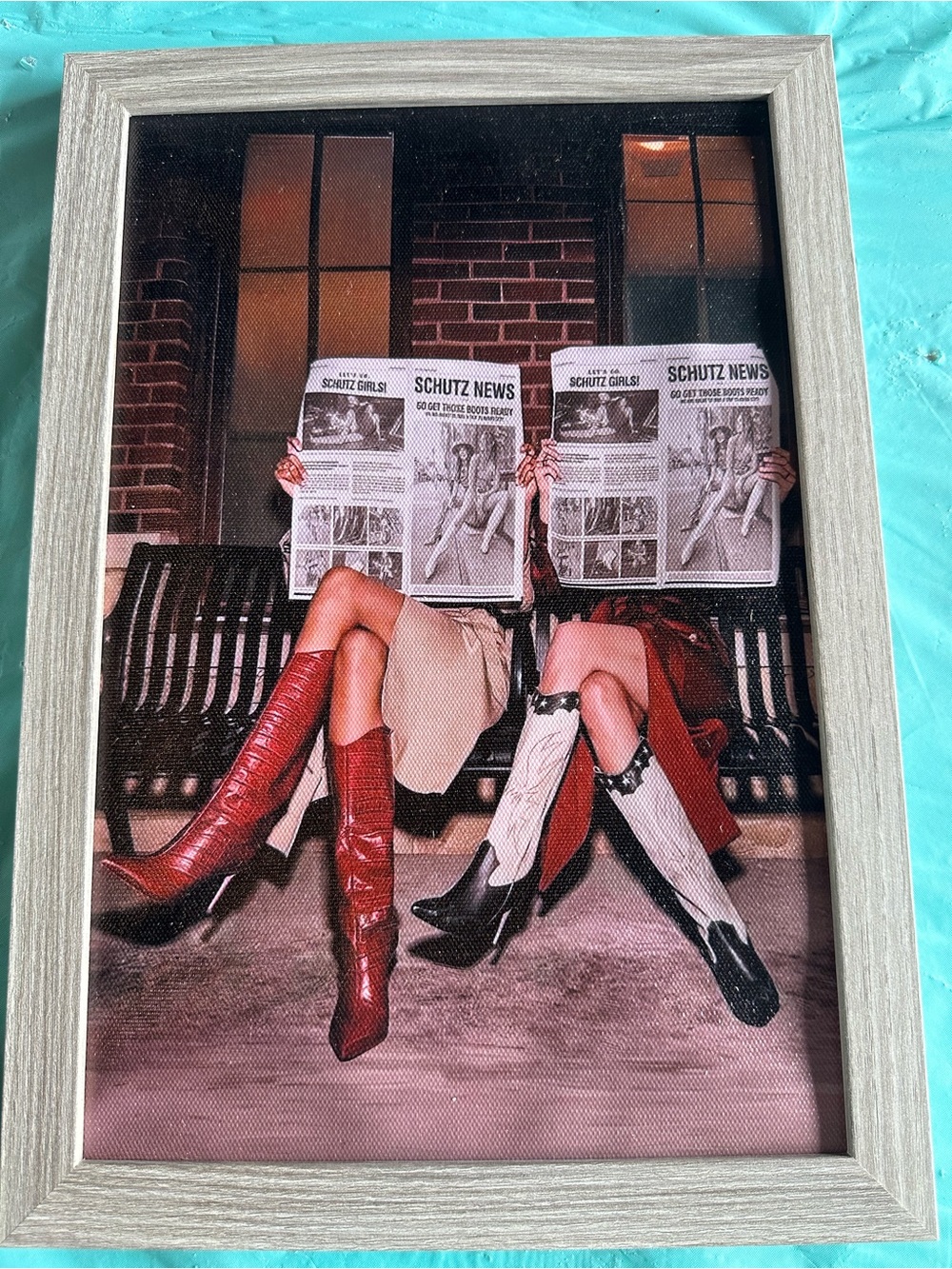 Framed Fashion Print Wall Art - Red Boots